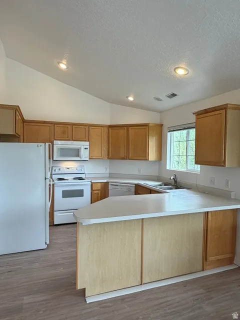 Vaulted ceiling, recessed lighting, fresh paint & new LVP flooring!