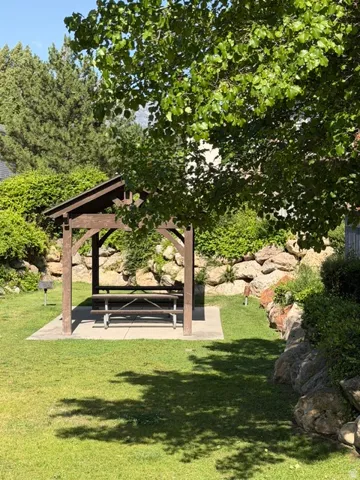 Designated picnic area with gazebo for shade