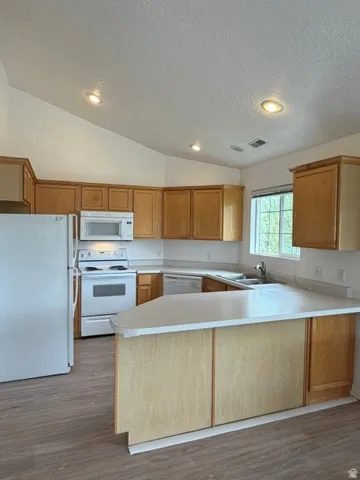 Vaulted ceiling, recessed lighting, fresh paint & new LVP flooring!