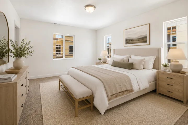 Virtually staged bedroom