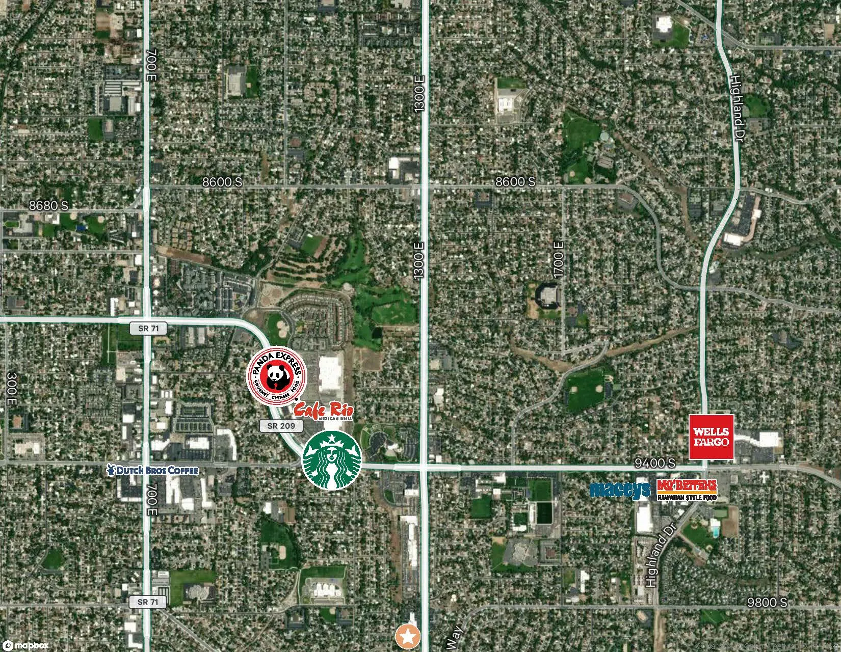 Aerial Map. Illustrating the property's geographic context and surrounding commercial establishments