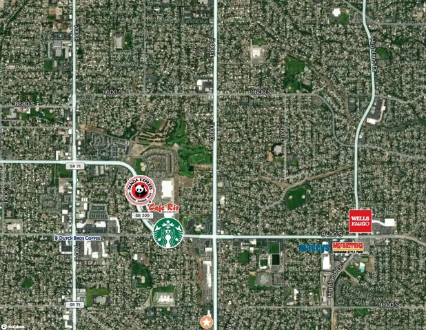 Aerial Map. Illustrating the property's geographic context and surrounding commercial establishments