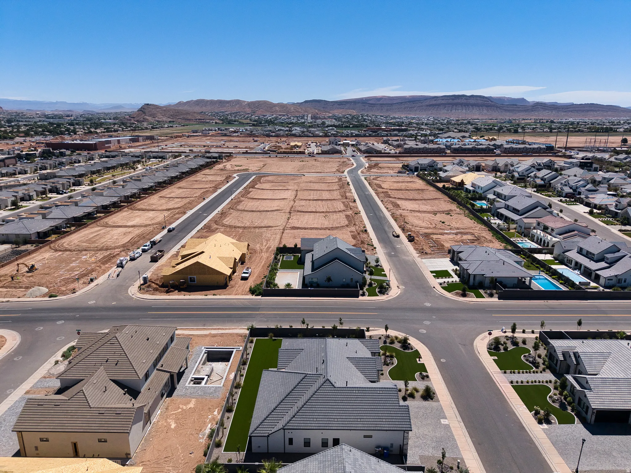 Expansive development featuring new construction homes and vacant lots