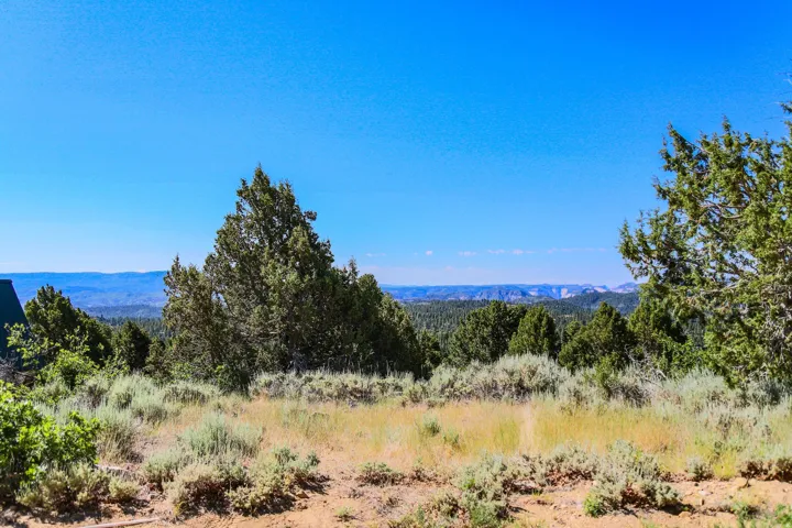 Expansive natural landscape with distant mountain ranges and clear skies