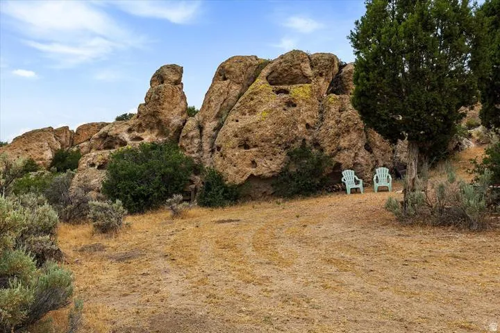 Natural rock formations with varied textures and coloring