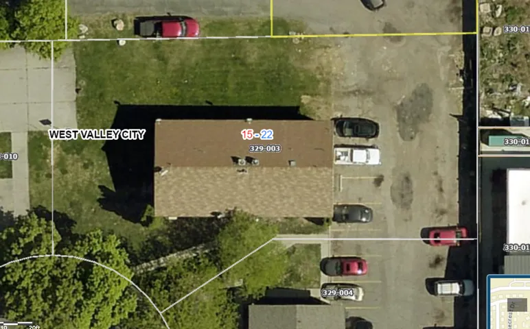 Aerial Property View. Displaying the property’s configuration and surrounding parcels