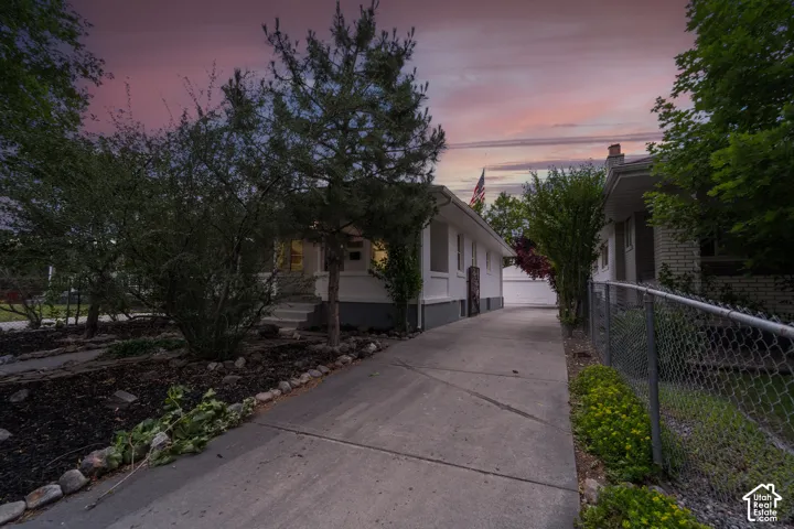 Concrete driveway providing direct access