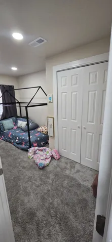 Double bi-fold closet doors with panel detailing