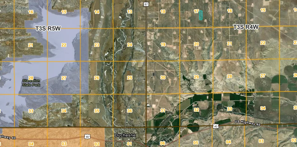Plat Map. Illustrating the property's location within a grid system of townships and ranges