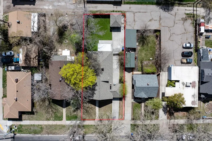 Aerial perspective showcasing the property's layout