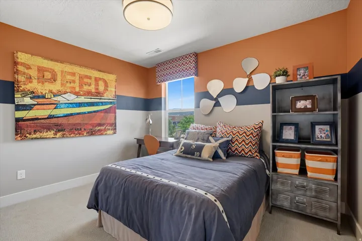 Bedroom featuring a contemporary ceiling light fixture