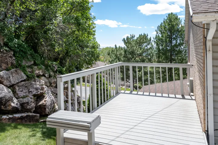 Side deck with west facing view