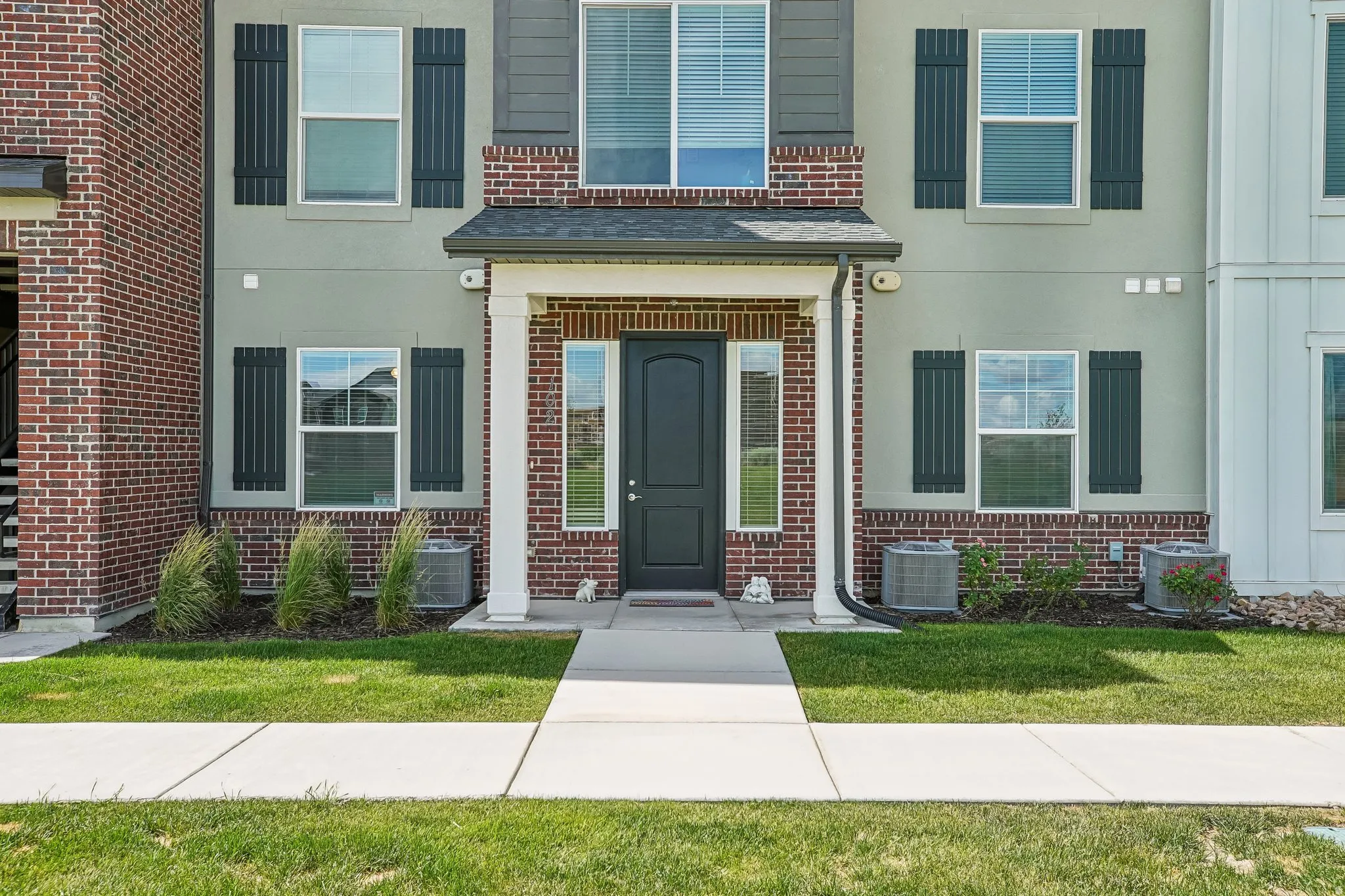 Front door, private porch