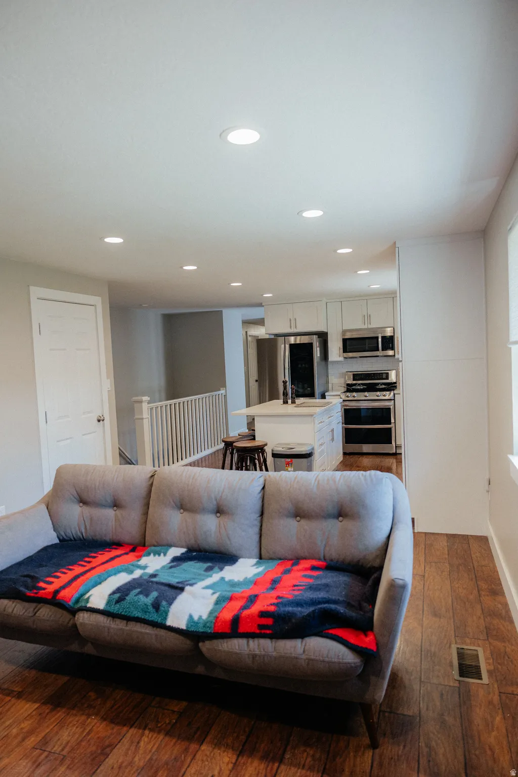 The family room is big enough for plenty of seating yet cozy and comfortable.