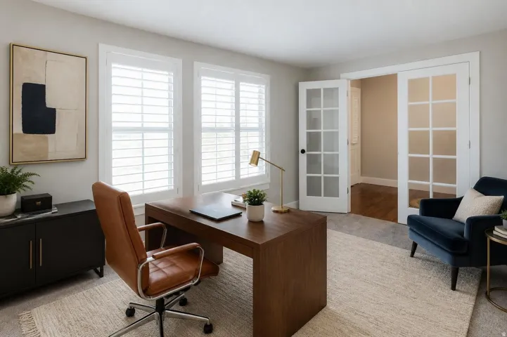 Make it a parlor, office, formal living room, music room or whatever else you need. This space is not only inviting but versatile!