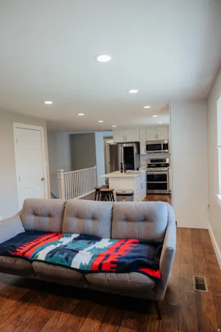 The family room is big enough for plenty of seating yet cozy and comfortable.