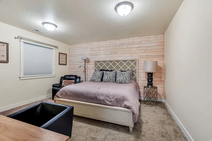 Accent wall featuring horizontal wood paneling