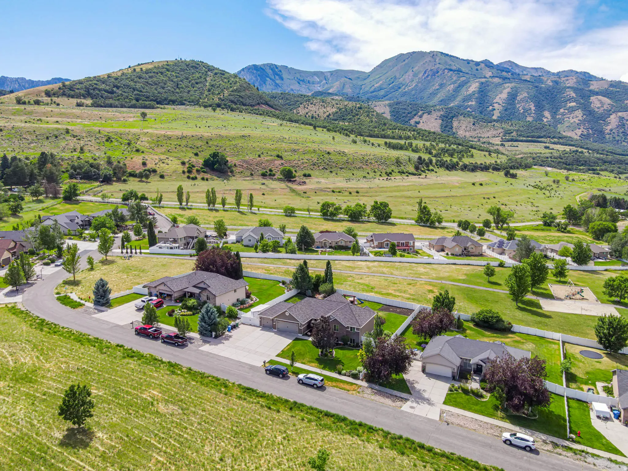 Beautiful mountain views with community park.