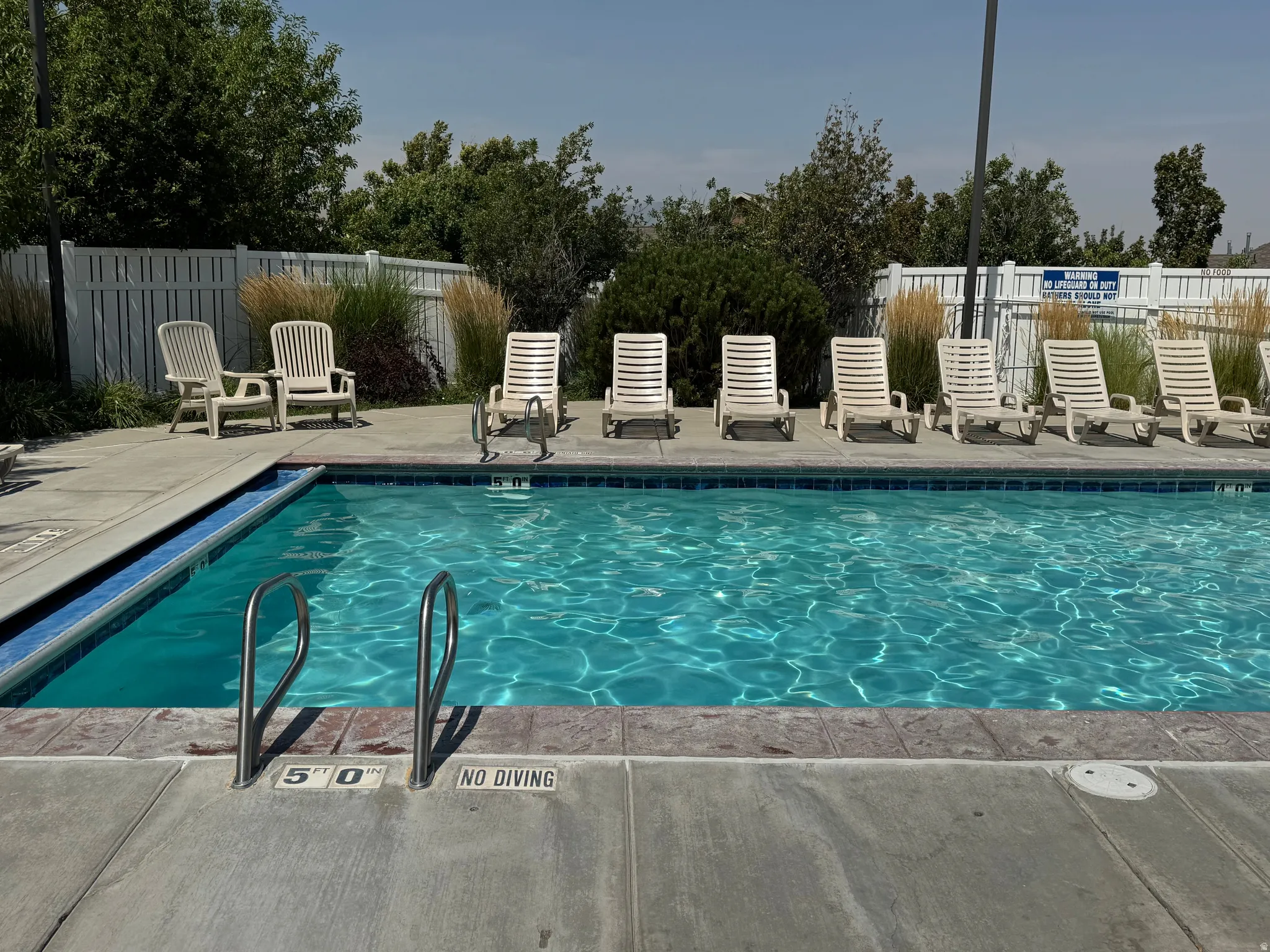 Community swimming pool is clean and well maintained.