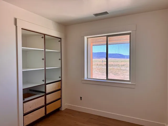 Built-in cabinetry with drawer storage and adjustable shelving