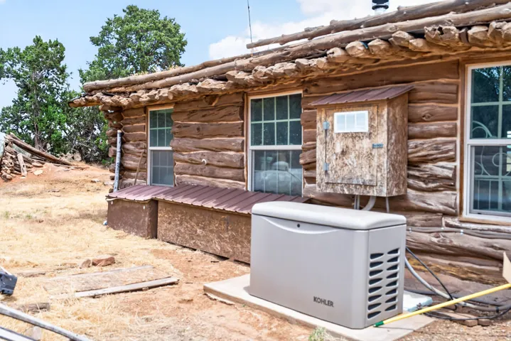 back of log cabin