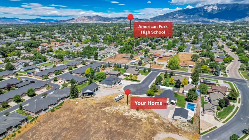 Facing Northwest, with American Fork High School pinned