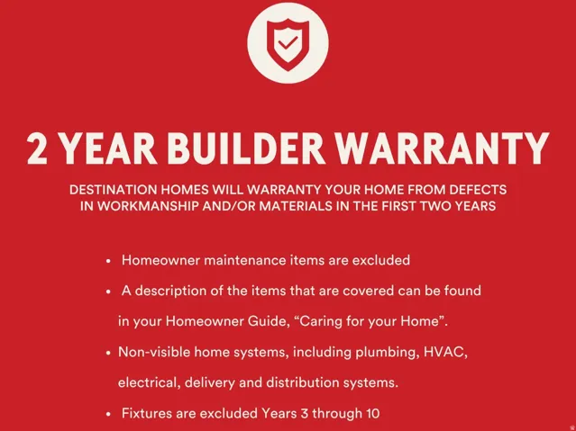 2 year builder warranty!