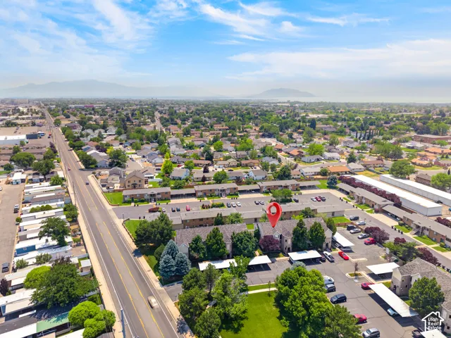 Aerial perspective showcasing the residential area