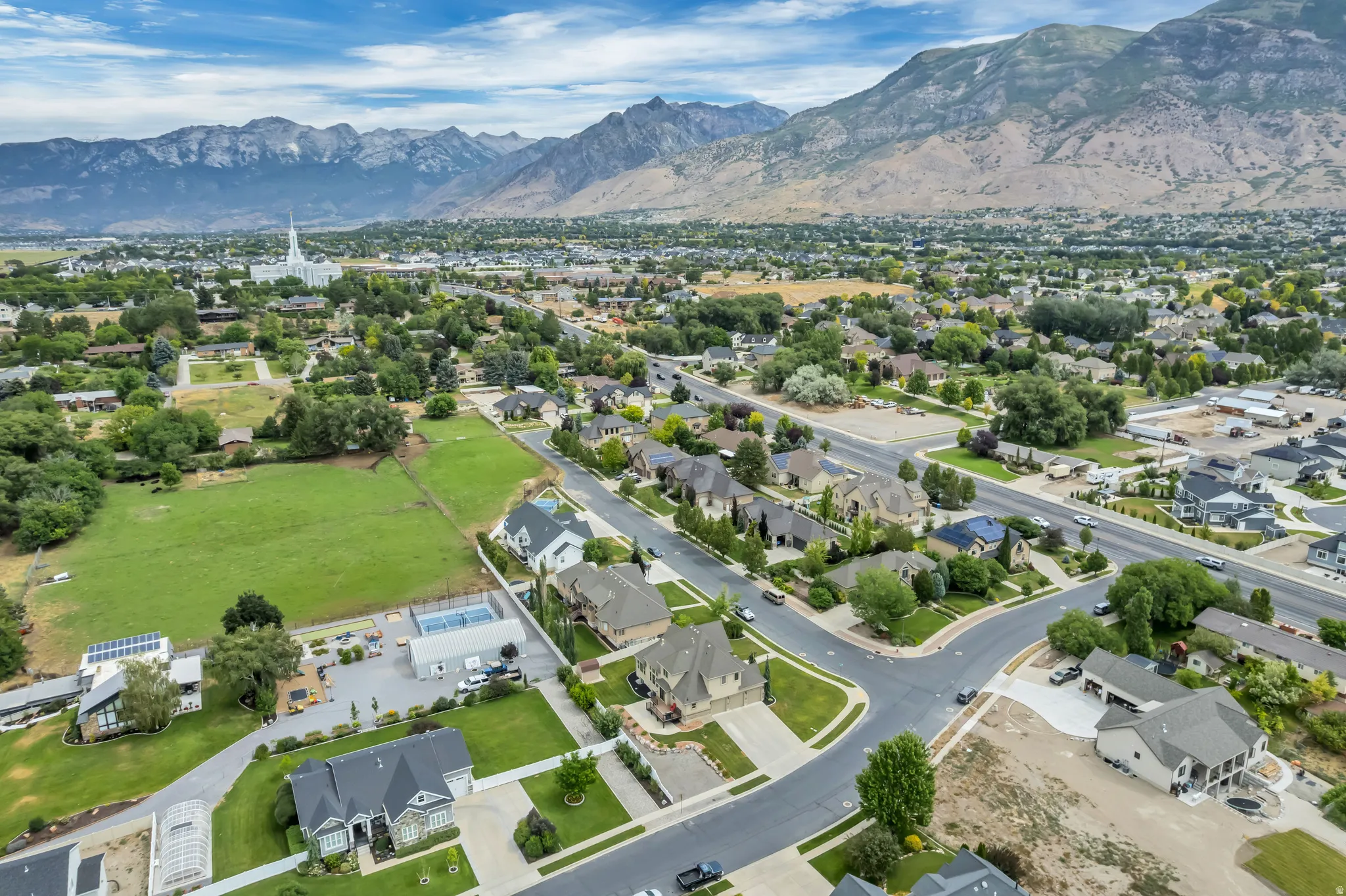 Expansive aerial looking toward the northeast and with beautiful mountains and American Fork Canyon just 10 minutes away.