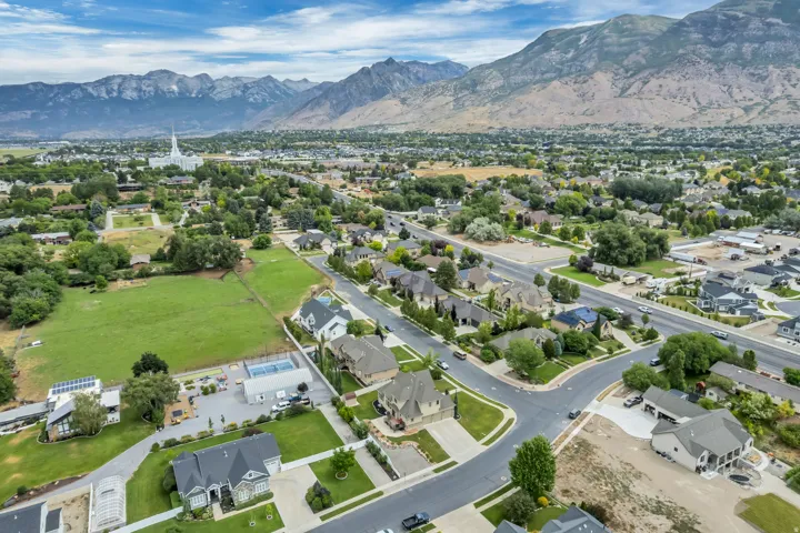 Expansive aerial looking toward the northeast and with beautiful mountains and American Fork Canyon just 10 minutes away.