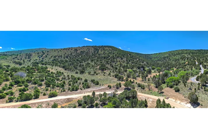 Expansive natural landscape featuring rolling hills and abundant green foliage under a clear blue sky