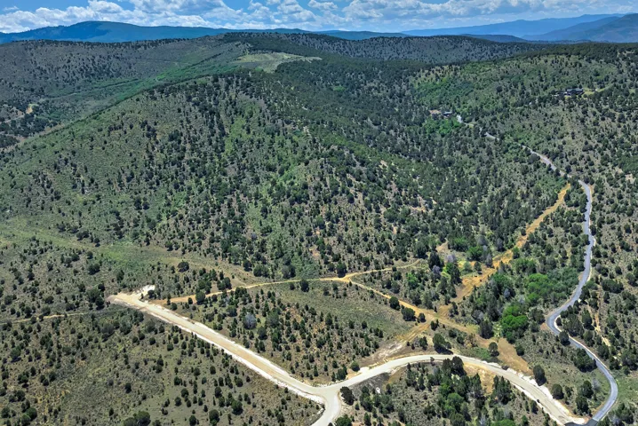 Extensive land area featuring varied topography, numerous evergreen trees, and visible roads