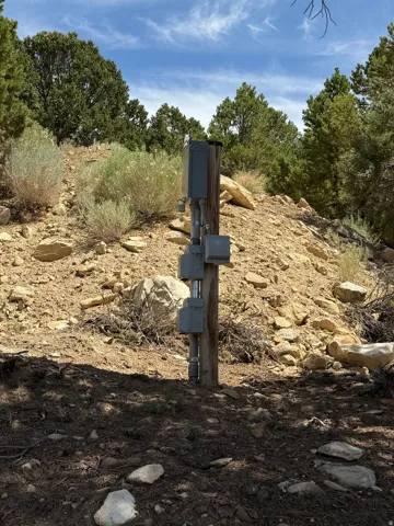 Electrical service pole with multiple utility boxes