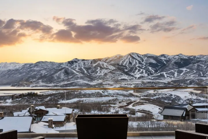 Expansive mountain and lake scenery