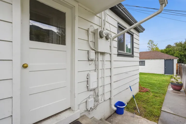 Exterior door entrance to basement apartment