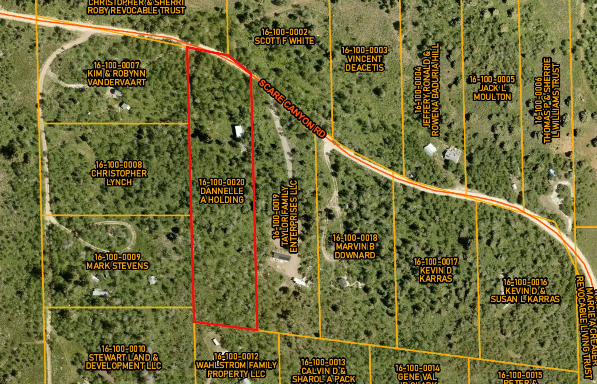 Assessor's Parcel Map. Displaying property boundaries and ownership information for the specified parcels