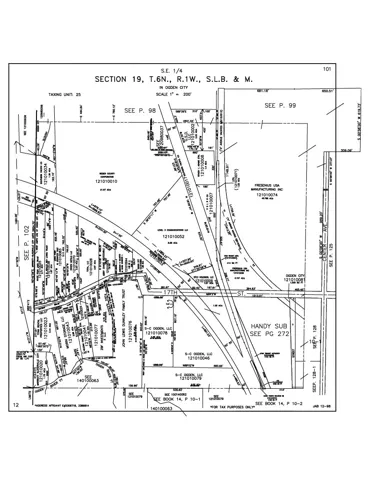 Plat Map. Illustrating property boundaries and lot divisions within a defined section