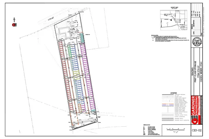Site Plan. Illustrating the layout of the property with various structures and access points