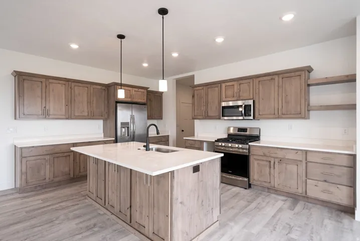 Spacious kitchen with large island