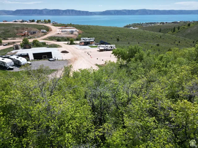 Drone / aerial view of a water and mountain view