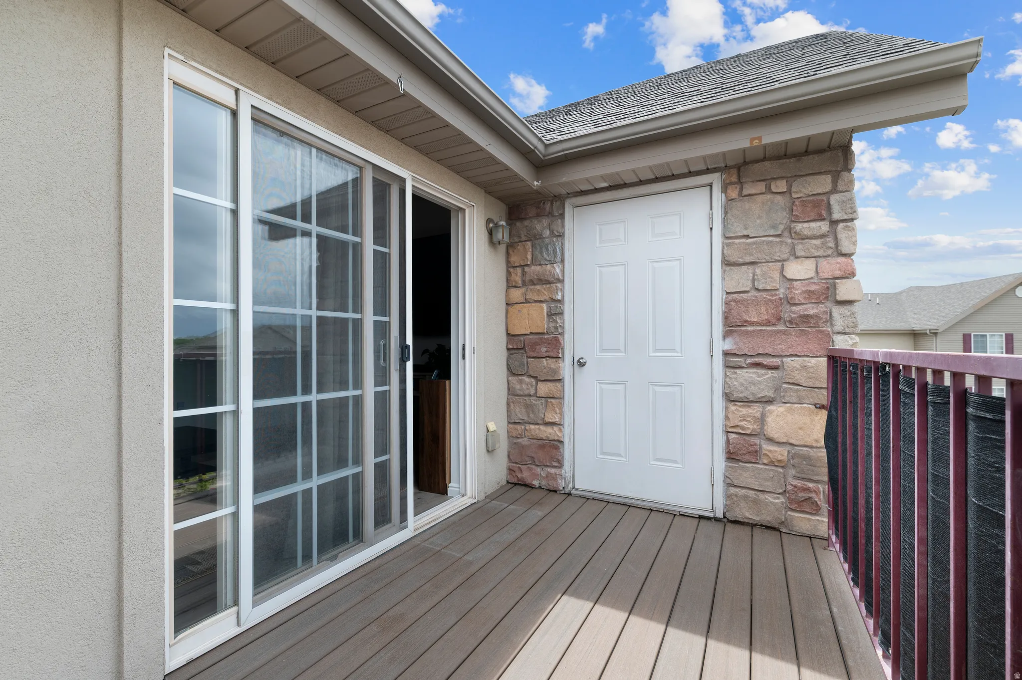 Exterior balcony with composite decking