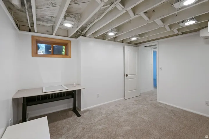 Bedroom with freshly cleaned carpet and fresh paint, new windows