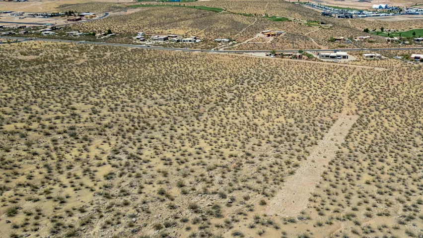 Expansive desert landscape featuring natural scrub vegetation