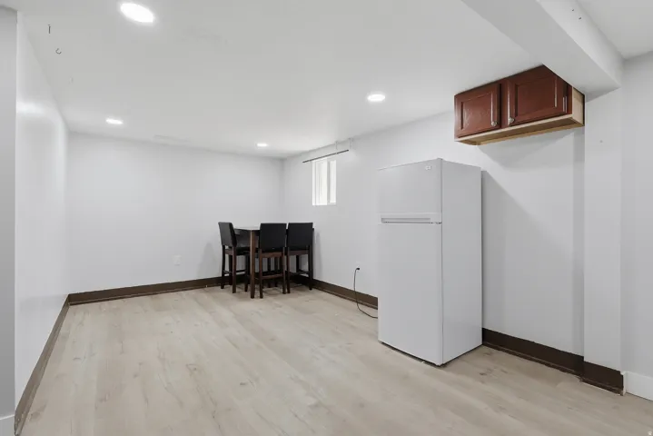 Basement kitchen and living room