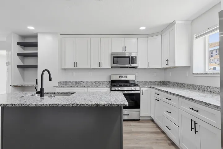 Kitchen with granite countertops