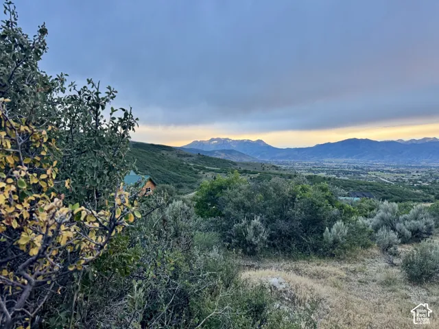 Expansive mountain scenery featuring distant snow-capped peaks and a broad valley