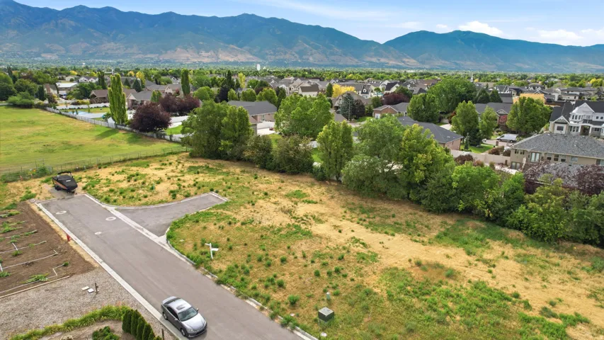 Expansive undeveloped land parcel featuring existing paved road frontage and utility access points