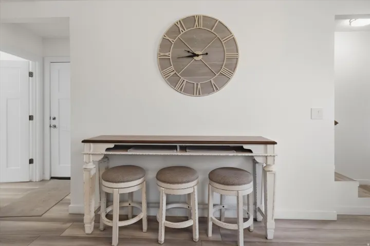 Light-toned wood-finish flooring