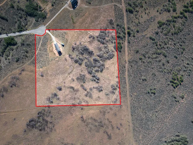 Aerial Map. Depicting the property boundaries and land features