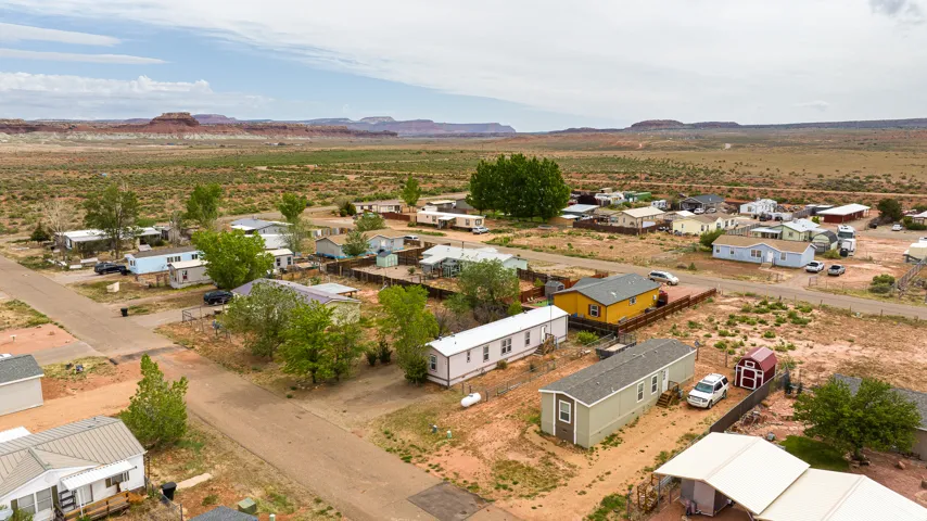 Expansive land with a collection of single-story manufactured homes